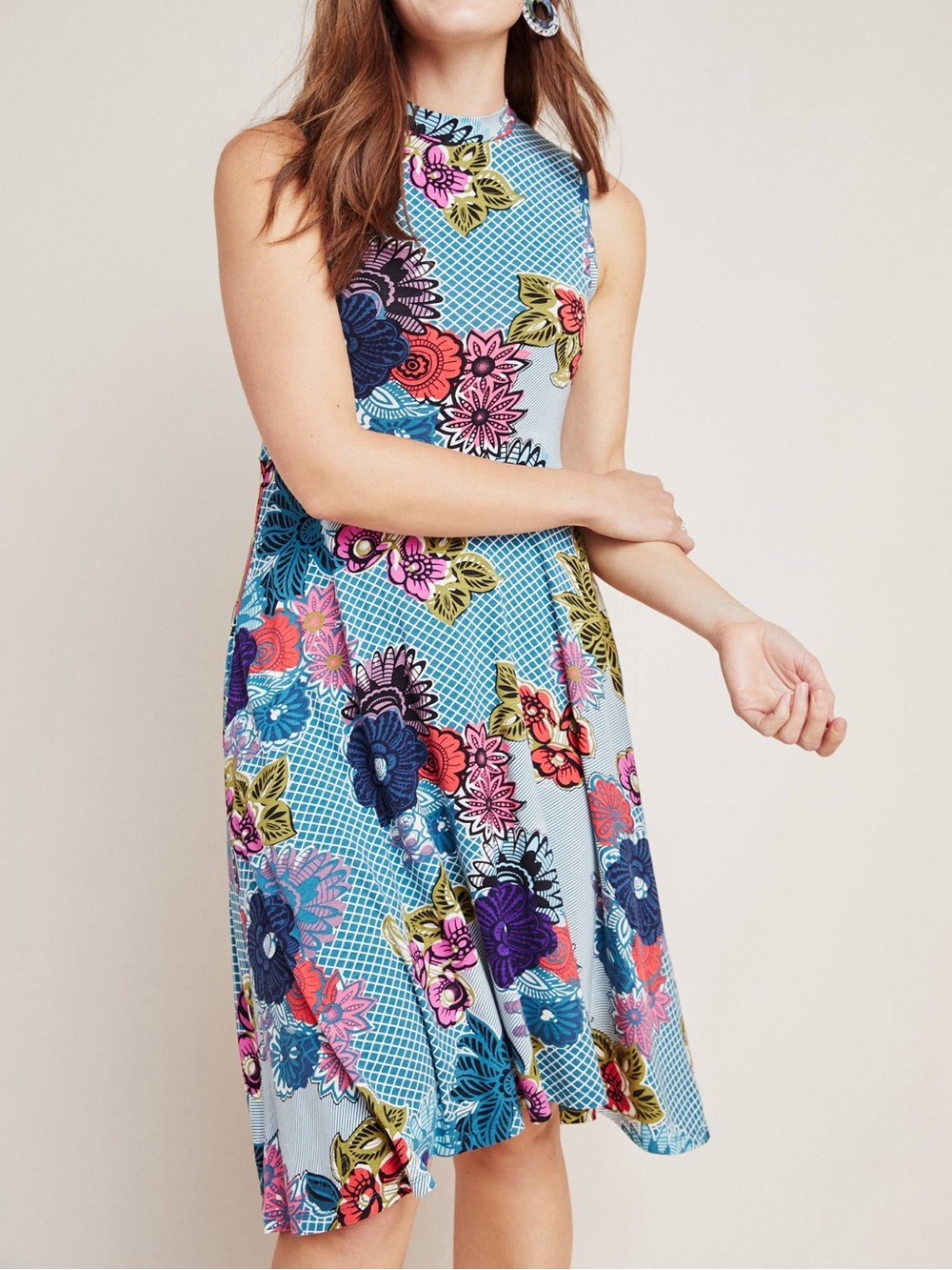 NWT Maeve Anthropologie Cyprus Swing Dress Floral Mixed Print Size M